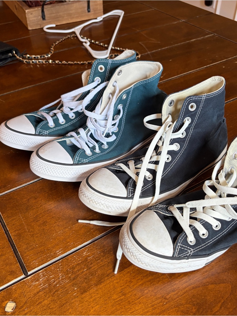 Converse High-Top Sneakers in Teal and Black